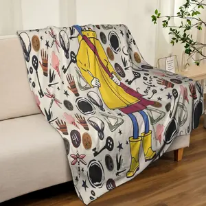 Cartoon Movie Themed Flannel Fleece Blanket All Season Comfort,  Soft Comfy Plush Nap Sofa Bedroom Dorm Couch Office Car Travel Home Throw, Gift for Women Boys Girls