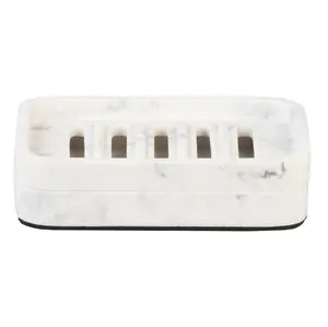 Better Homes & Gardens Faux Marble Soap Dish, White