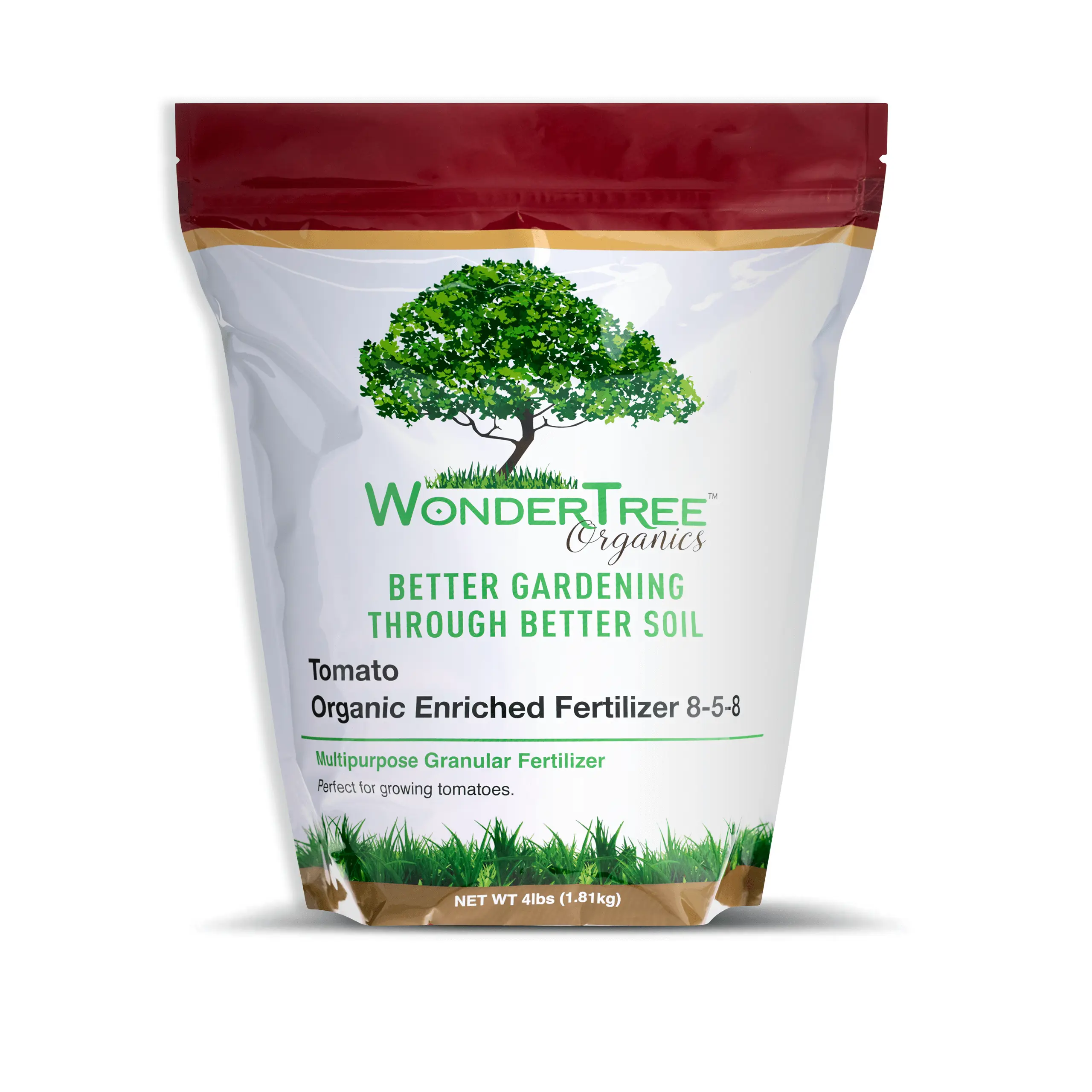 WonderTree Organics Tomato Fertilizer 8-5-8 (4 lb) – Organic Plant Food for Tomatoes, Soil Enhancer, Granular Feed for Vegetable Garden, Indoor & Outdoor Plants