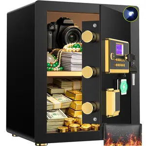 ACTIGER 3.2 Digital Safe for Home Smart Alarm LED Light Digital Keypad Lock Adjustable Shelf Secure Storage for Valuables Fireproof Waterproof Safe Bag Indoor Security Heavy Duty Safety