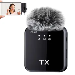 Wireless Lavalier Microphone for Phone iPad TypeC Lapel Mics Plug-Play 2.4G Ultra-Low Delay Noise Reduction Chip Working Time for Video Recording Interview Podcast Vlog Usb Rechargeable Mic Live Streaming Mic
