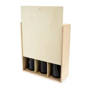 Twine 3-Bottle Wood Wine Box