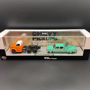 M2 Machines Auto-Haulers - 1970 Chevrolet C60 and 1974 Chevrolet Cheyenne Super 30 - 1:64 Scale Diecast Model Set in Acrylic Display Box R96 26-05