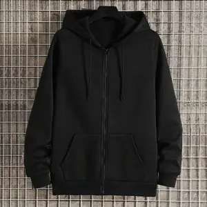 Autumn Men Hoodie Coats Long Sleeve Jacket Zipper Closure Jacket Male Hoodies Sweatshirt Loose Casual Streetwear Clothing Menswear Hem(Sheet)