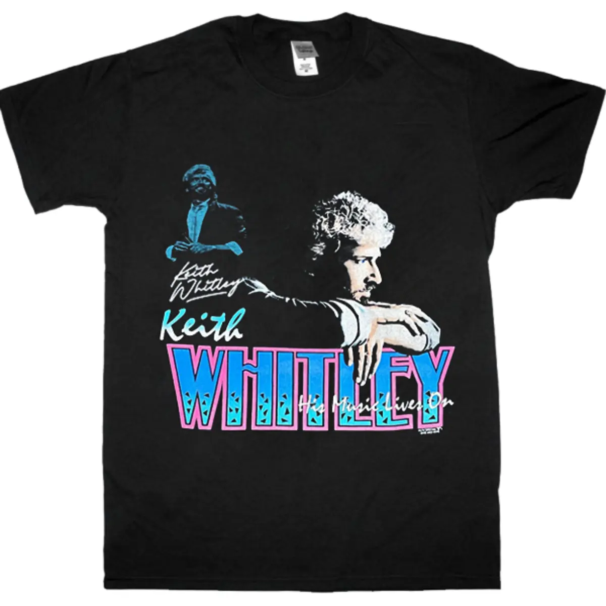 Keith Whitley His Music Lives On Black Unisex T-Shirt One Side Print, Comfort Cotton, Casual Style, Short Sleeve Crew Neck Tee Gift