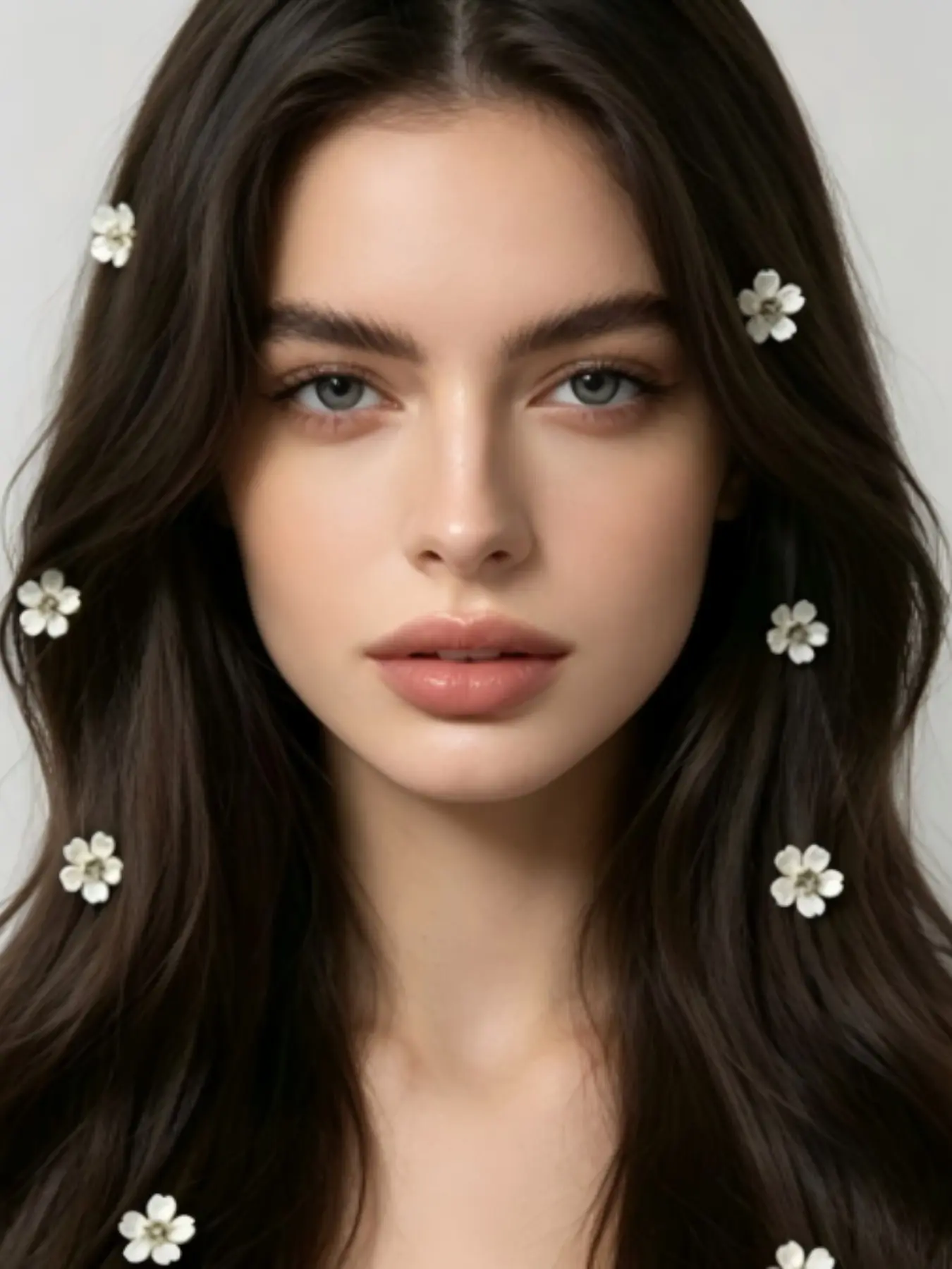 10-Piece DIY Hair Accessory Set, Rhinestone Braided Flower Clips, Mini Clip-On Ponytail Holders, All-Season Styling Tools, Super Cute Clips