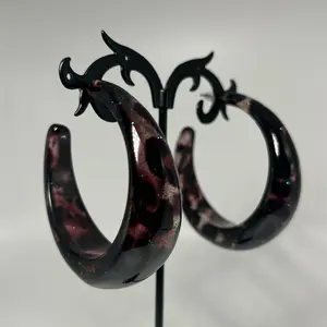 Blue Glitter Y2K Vintage leopard Print Hoop Earrings - Emo Scene Trashy Y2K Early 2000s Jewelry | READ DESCRIPTION earring earring girl jewelry earring woman non tarnish cute earring