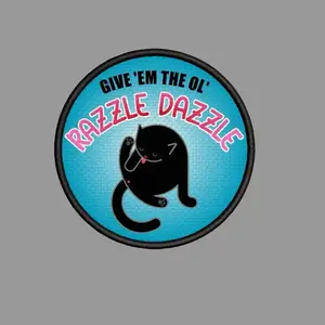 Give Em The Razzle Dazzle Funny Morale Patch 3” Round Hook & Loop Back for Hats Jackets Tactical Vests Plate Carriers EDC Gear & Humor Patch Collectors