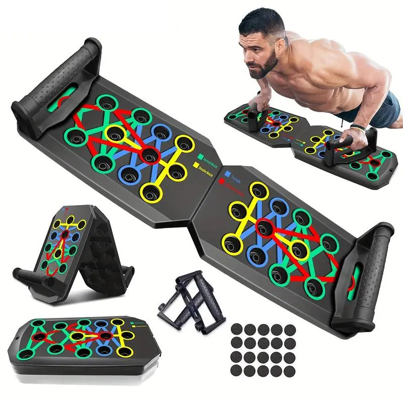 【Upgraded Version】Push-up Board, 1 Set Push-up Training Board, Home Push-up Training Board, Pull bar, Chest Muscle Abdominal Muscle Training Equipment for Men & Women, push board, Fitness Enthusiasts, Upper Body Strength, Portable Design