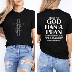 Unisex God Has A Plan T-Shirt – Jeremiah 29:11 Cross Design Christian Inspirational Shirt