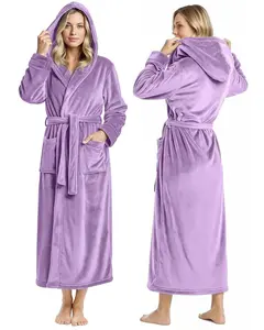 NY Threads Plush Fleece Women's Robe With Hood, Fluffy Bathrobe NY Threads Plush Fleece Women's Robe With Hood, Fluffy Bathrobe
