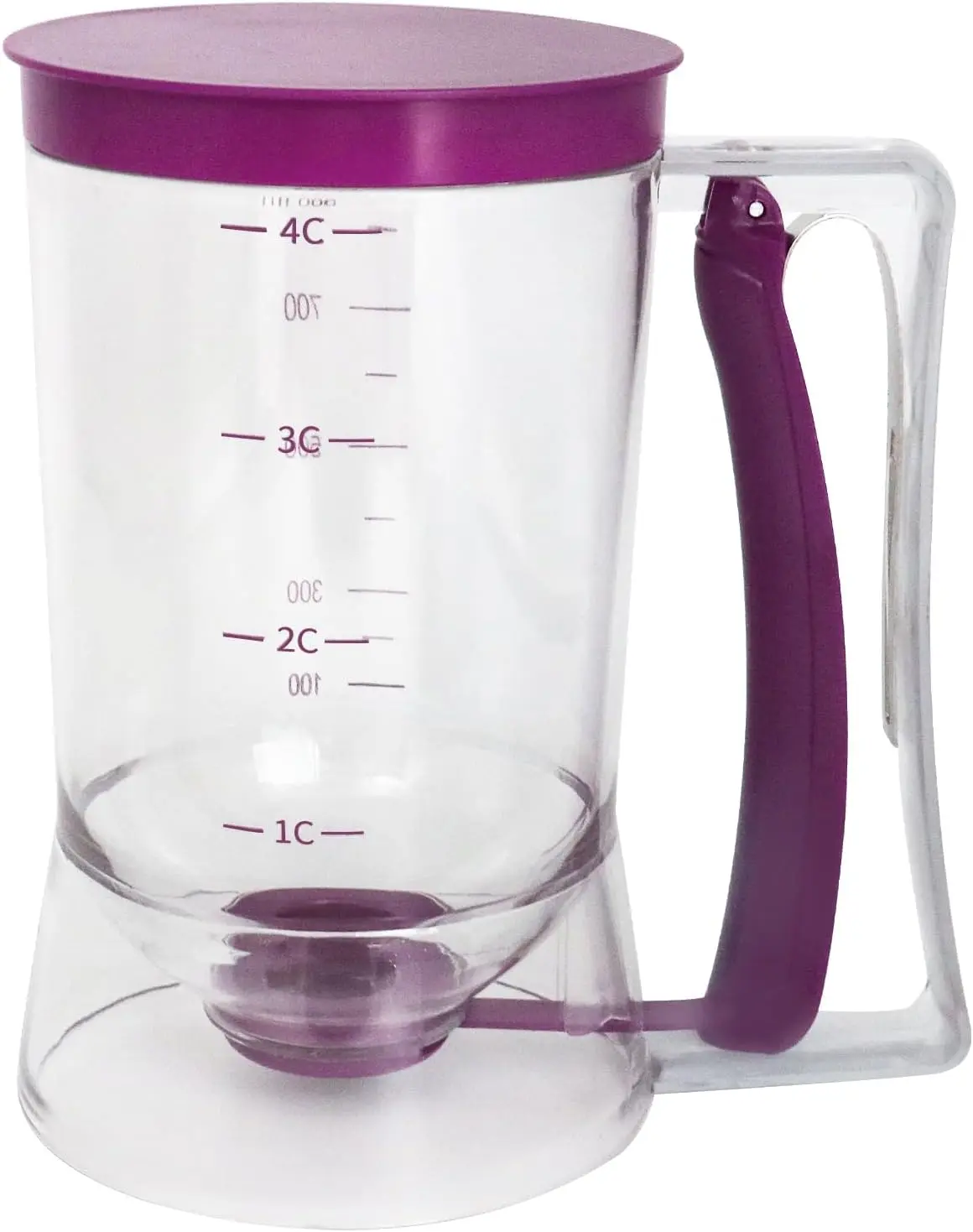 Pancake Batter Dispenser - 4-Cup Cupcake Batter Separator with Squeeze Handle - Kitchen Must Have Baking Tool