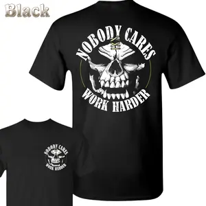Nobody Cares Work Harder T-Shirt - Skull With Stitched Forehead And Bold Graphic , Motivational Hustle Mindset Design , Gym Training Theme , Graphic Tee Shirt , Casual Streetwear Outfit , Gift For Men Workers