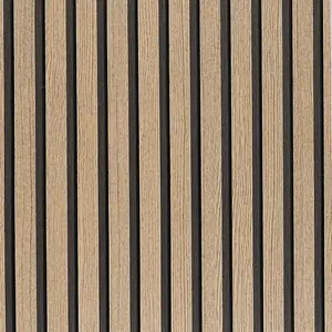 Brown Wood Slat Peel and Stick Wallpaper - 17.5"x100" Textured Faux Wood Self-Adhesive, Waterproof Removable Wall Panel for Bedroom, Kitchen, Office - Easy Install