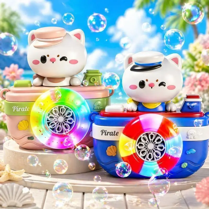 LED Bubble Machine for Kids, Rechargeable Automatic Bubble Maker with Music, Colorful Light Bubble Blower Toy for Outdoor Summer Party