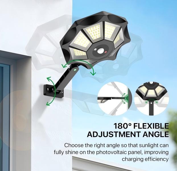 Solar Powered Decorative Garden Light 8 Sides LED Outdoor Decor Waterproof Romantic Ambience Light Unique Holiday Party Gift for Patio Yard Pathway Lawn Home Decor