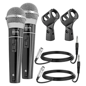 5Core XLR Microphone 2Pcs Dynamic Mic Karaoke Singing Studio Mics Handheld Microfono