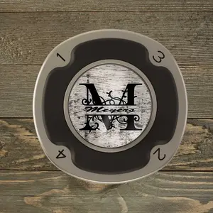 Personalized PitchFix MultiMarker Tool | Custom Ball Markers | Golf Gifts | Distressed Wood Monogram