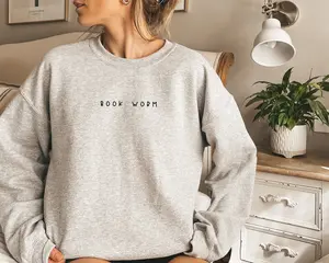 Book worm sweatshirt, book club sweatshirt Cotton Fabric Womenswear