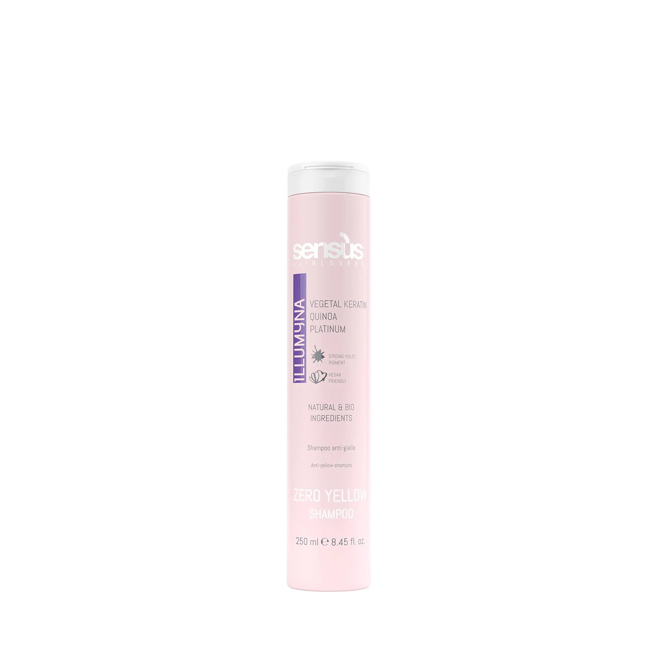 Zero Yellow Shampoo - Anti-Yellow Effect - With Keratin, Quinoa and Biopeptide. for Bleached, blonde, Streaked or Grey Hair. (8.45 fl. oz.)