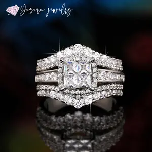 Women's Cubic Zirconia Crown Stitching Ring Anniversary Gift for Her Size 5-11