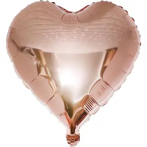 10 count Rose  Foil Heart Shaped Balloons - 18 Inch Heart Mylar Balloons for  Shower, Wedding, Valentine's Day Decorations