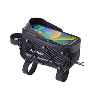 PLATANIX A39 EVA Hard Shell Bike Top Tube Bag Outdoor Sports Bag with Reflective Design for Road & Mountain Bikes