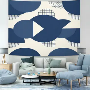 Morandi Geometric Print Tapestry, High-Density Drape, Wall Decor For Bedroom Living Room, No-Drill With Rope, For Renters Students Moms Home Decor Lovers
