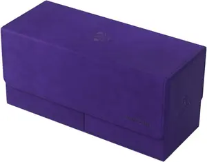 Gamegenic The Academic 133+ XL Premium Deck Box | Double-Sleeved Card Storage | Card Game Protector | Holds Up to 122 Cards Plus Game Accessories | Purple/Purple Color