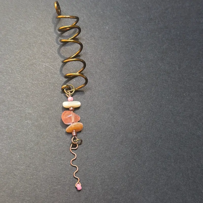 Handmade Gemstone Hair Wire Wrap - Unique Design, 15$