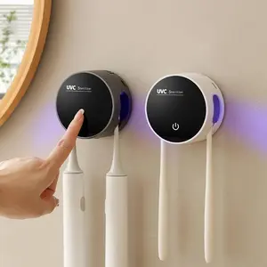 UV Toothbrush Sterilizer, Wall Mounted Toothbrush Holder with Toothbrush Cup, Bathroom Accessories, Home Supplies, UV Toothbrush Holders