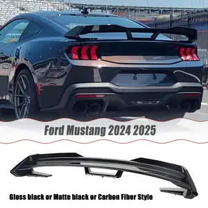 MUTUSAISI Rear wickerbill spoiler wing for Ford Mustang 2024-2025 Spoiler + Smoke Wicker Bill Exterior Accessories (9mm Drill)