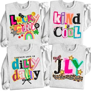 Preppy Girl Collage Y2K Sweatshirt, Retro Crewneck, Retro Coquette Positivity Crew, Trendy, Ransom Letter Typography, Christian Faith, Pickle Sweatshirt, Dill With It, His Way is Better