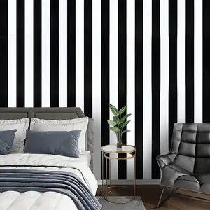 & Stripe Wallpaper, Peel and Stick Removable, Washable & Durable, Mould-Proof, Ideal for Living Room, Bedroom, Apartment