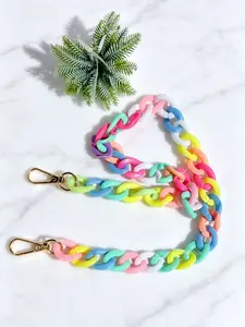 Mixed Color Glossy Acrylic Bag Decorative Chain, Detachable and Adjustable Shoulder Strap, Versatile Fashion Accessory for Bags