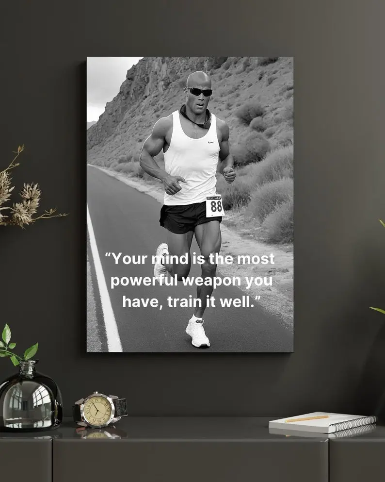 Marathon Runner Poster / Motivational Poster / Black and White Sports Poster