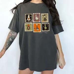 MAPTEES Just A Spooky Goose Comfort Colors Shirt, Halloween Goose Graphic Tee, Funny Meme Spooky Season T-shirt, Horror Goose Halloween Nights Outfits