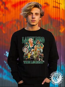 Larry Bird 90s Bootleg Style Rap Crewneck Sweatshirt gift for Boston Basketball fan Vintage Style Graphic Sweatshirt for Men Women Legend