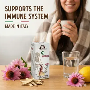 Erbenobili Influvin 50ml Dietary Supplement with Echinacea Astragalus & Andrographis for Immune Support Made in Italy