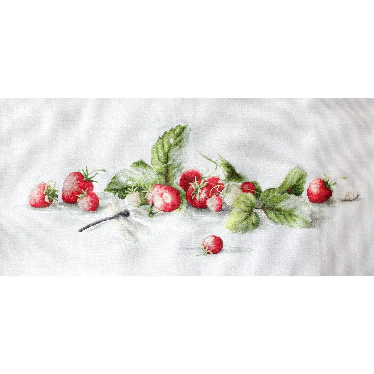 Etude with Strawberries Counted Cross-Stitch Kit by Luca-S B2254L