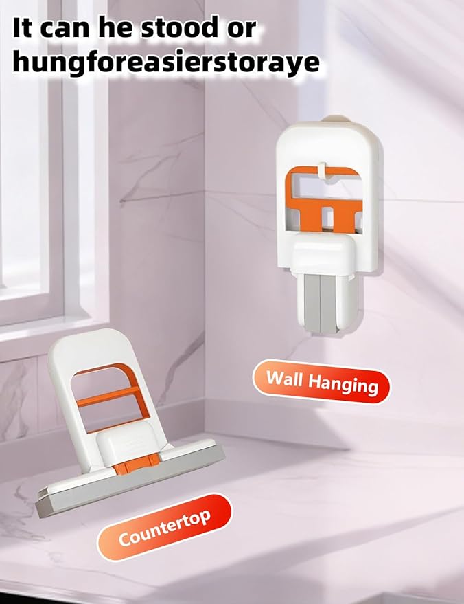 Mini Mop 2026 New Upgrade, Portable Self Squeezing Sponge Mop for Bathroom Kitchen Small Spaces, Wet Dry Floor Cleaner, Lightweight Compact Dorm Apartment Essentials Spring Cleaning Must Haves Orange