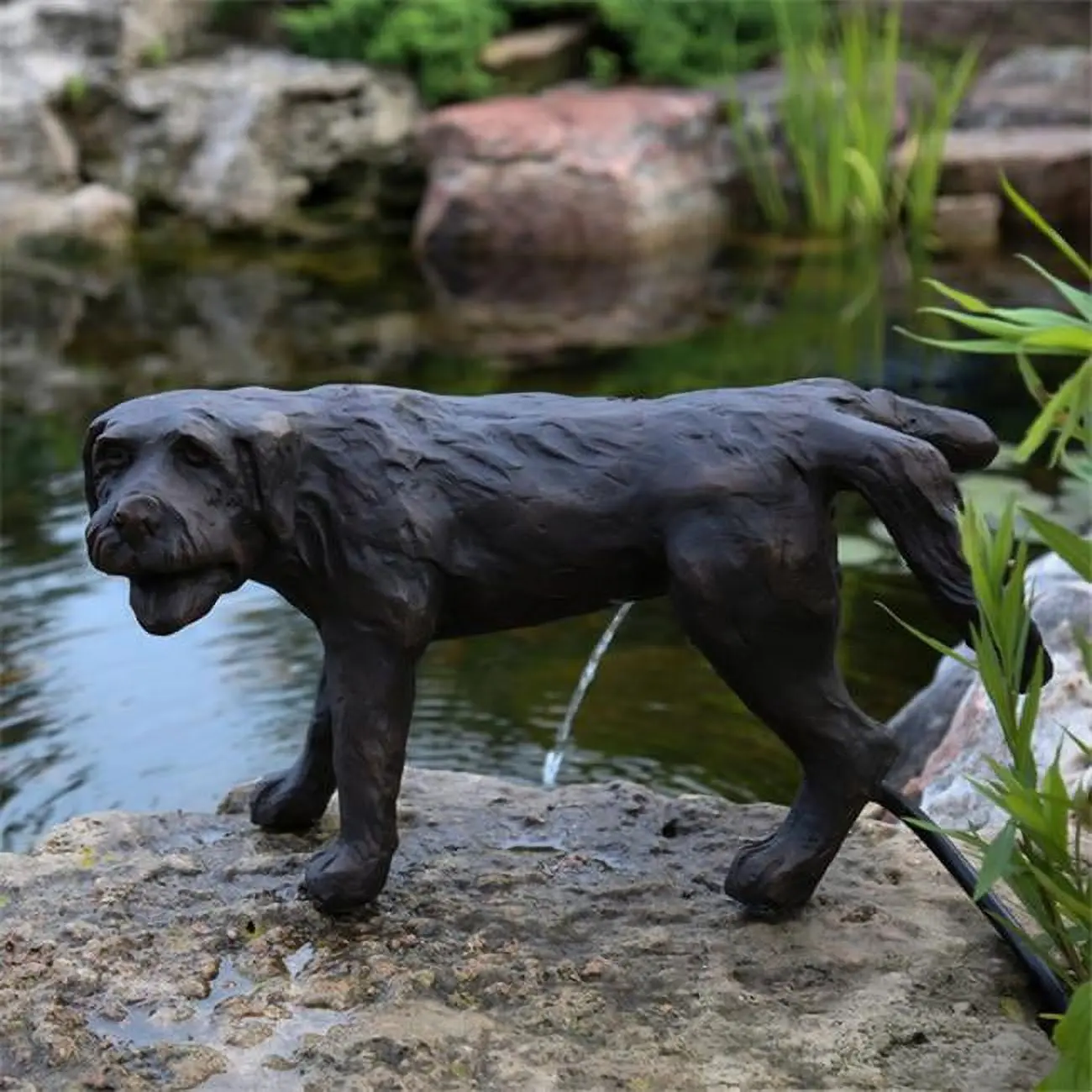 212 MAIN Naughty Dog Spitter, Realistic Outdoor Fountain, Decorative Garden Water Feature, Fountains for Outdoor, Water Fountain Outdoor