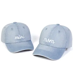 2pcs/set mom mini Letter Embroidered Baseball Cap Family Hats Outdoor Adjustable Sunscreen Leisure Hat Spring Autumn Travel Tourism Beach Vacation
