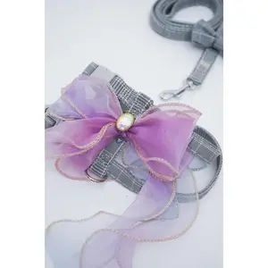 PurryPurry Gradient Mesh Butterfly Harness For Dog/Cat, Small, Hand Wash, leash included