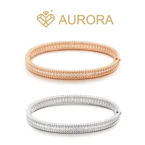 【#34 Anna Bangle】moissanite bangle high quality  for women birthday anniversary gift Bangle Synthetic Moissanite