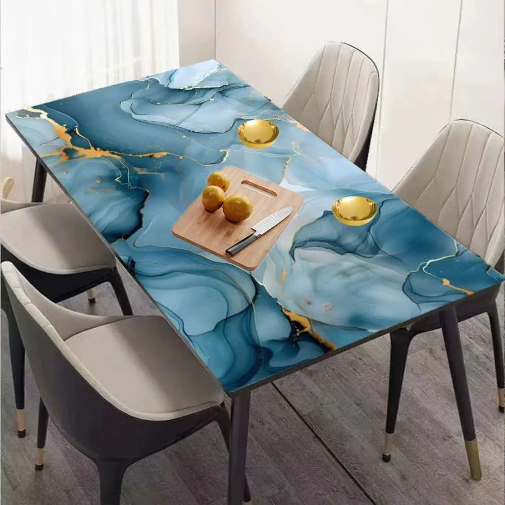 PVC Blue Marble Self-Adhesive Film - Waterproof Wallpaper for Home Improvement, Kitchen Countertops, Bathroom Walls