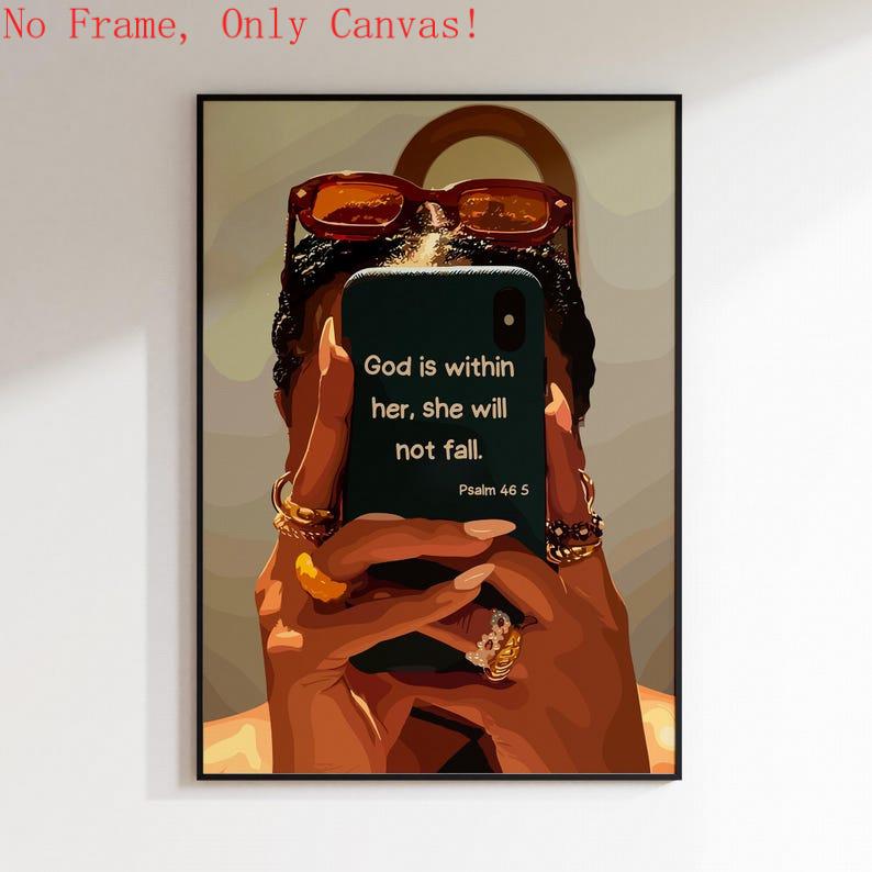 Set of 3 Black Girl Wall Art |       Christian Girl Room Decor |       Black Woman Affirmation Frameless Posters |       Psalm-Inspired Black Woman Art for Bedroom & Study funny animal