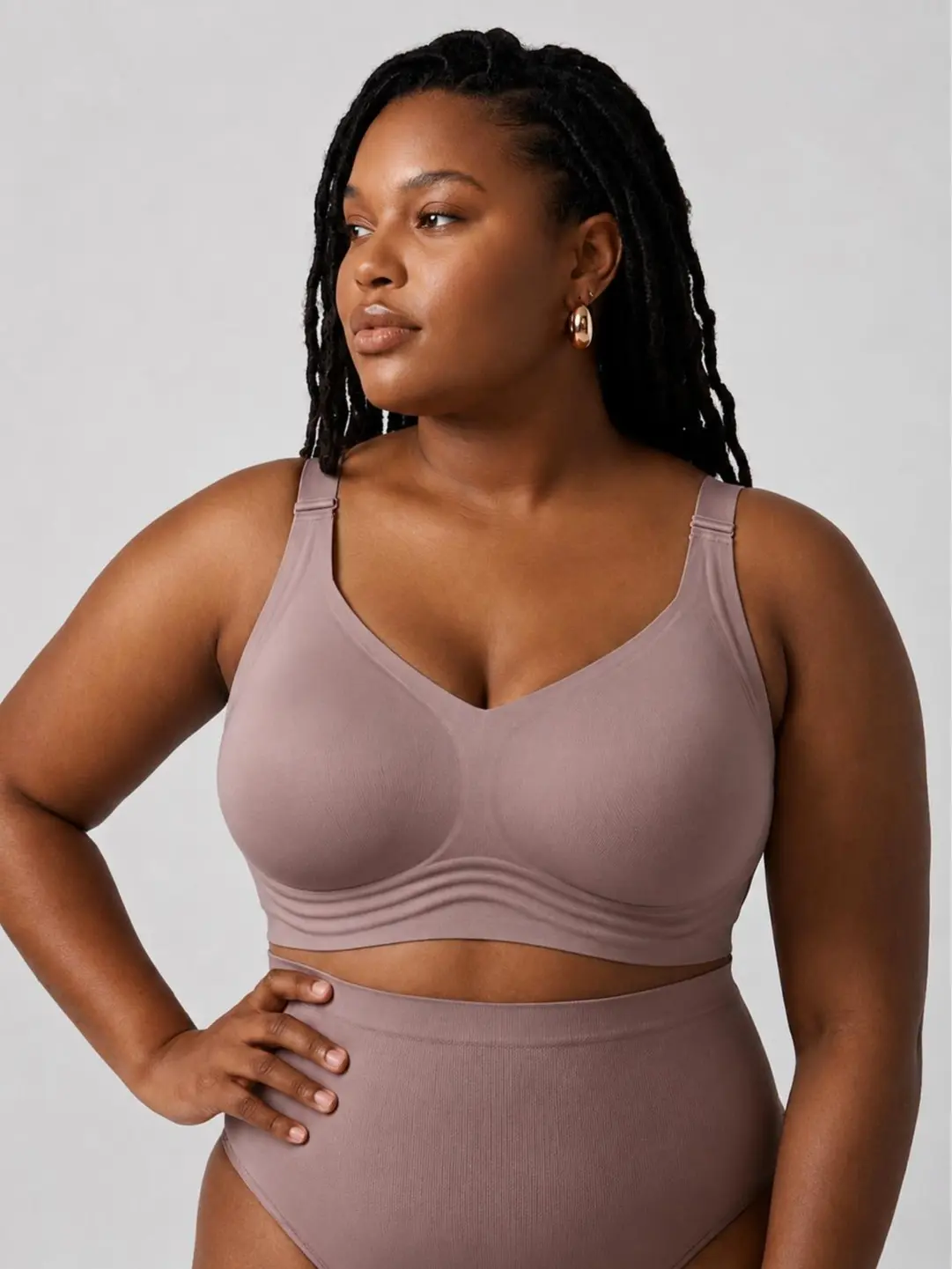 CURVELLA Wireless Bra for Women Full Coverage No Underwire Comfortable Everyday JellyBras Minimizer Bra Seamless Soft Support Padded T-Shirt Bra Push Up Bra for DD Plus Size