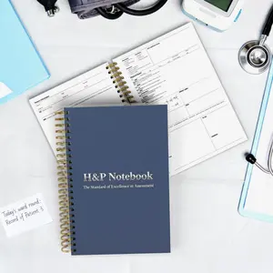 Clinical Case Log Journal - A5 Spiral Notebook with H&P Templates for Med and Nursing Students, Durable Organizer with Waterproof Cover and Lay-Flat Binding for Efficient Note Taking