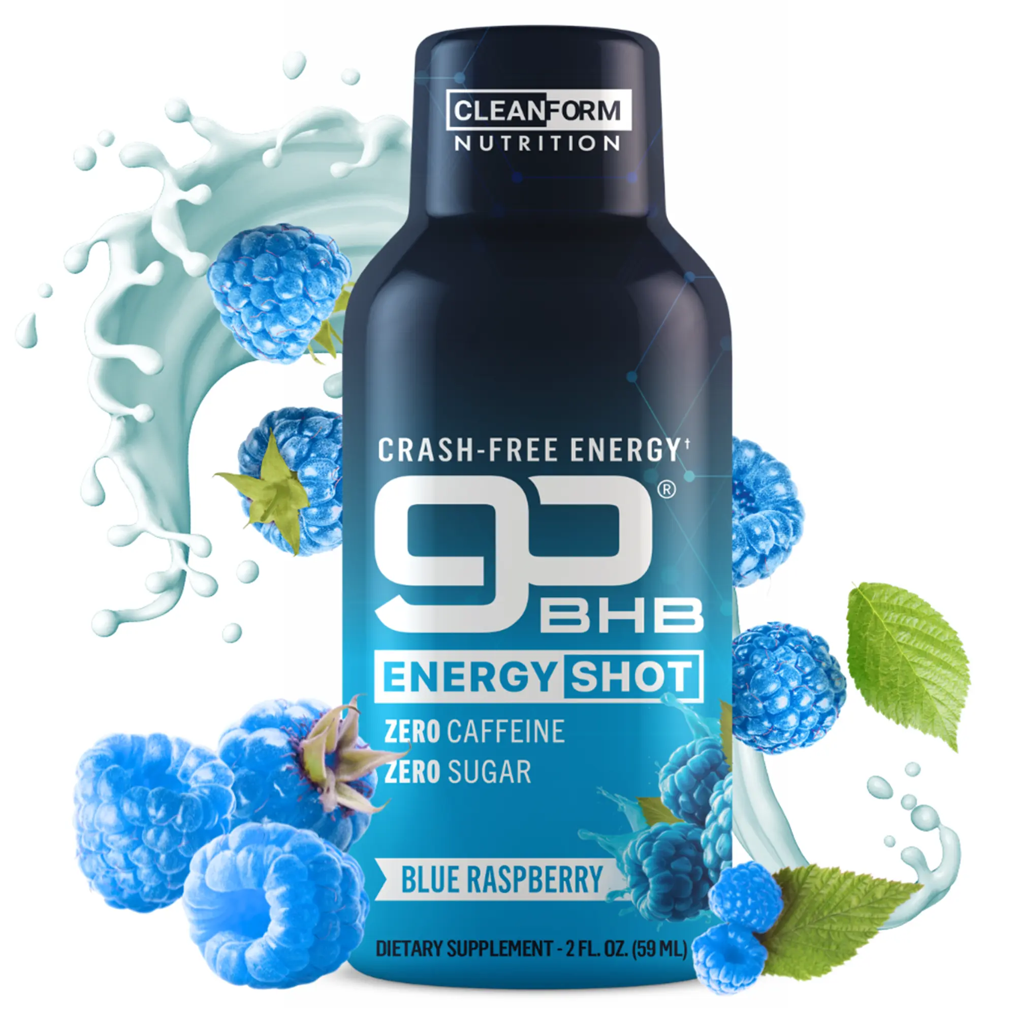 CleanForm Nutrition goBHB Energy Shot Drink | Caffeine-Free, Sugar-Free Keto-Friendly Liquid Beverage with L-goBHB | 0 Sugar Energy Drinks for Daily Use